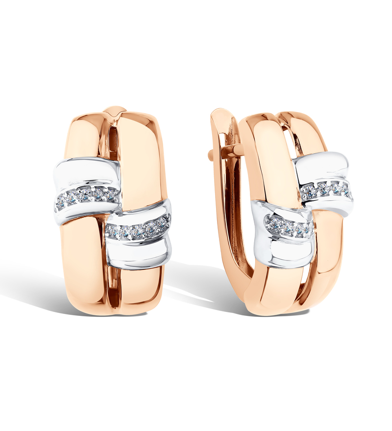 Золотые серьги с фианитами