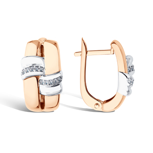 Золотые серьги с фианитами