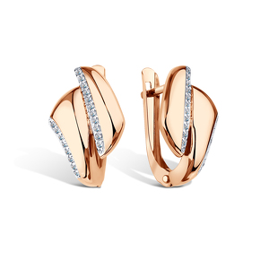 Золотые серьги с фианитами