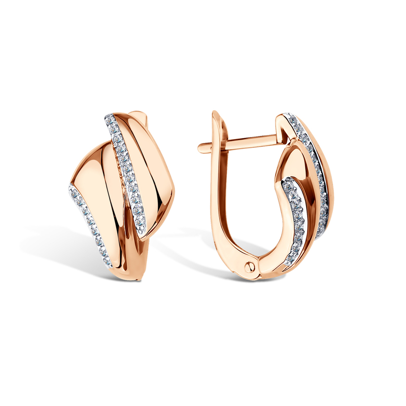 Золотые серьги с фианитами