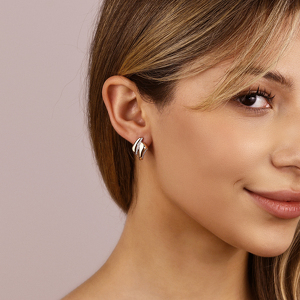 Золотые серьги с фианитами