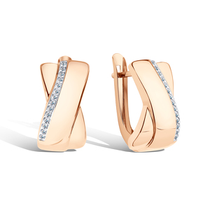 Золотые серьги с фианитами