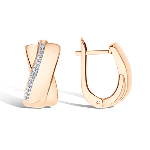 Золотые серьги с фианитами