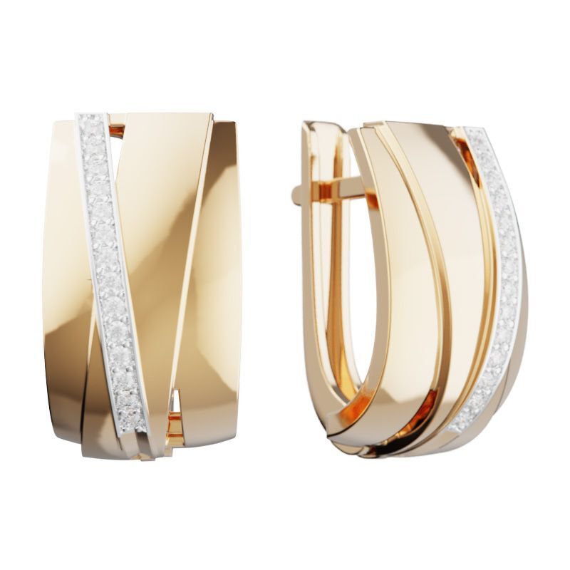 Золотые серьги с фианитами