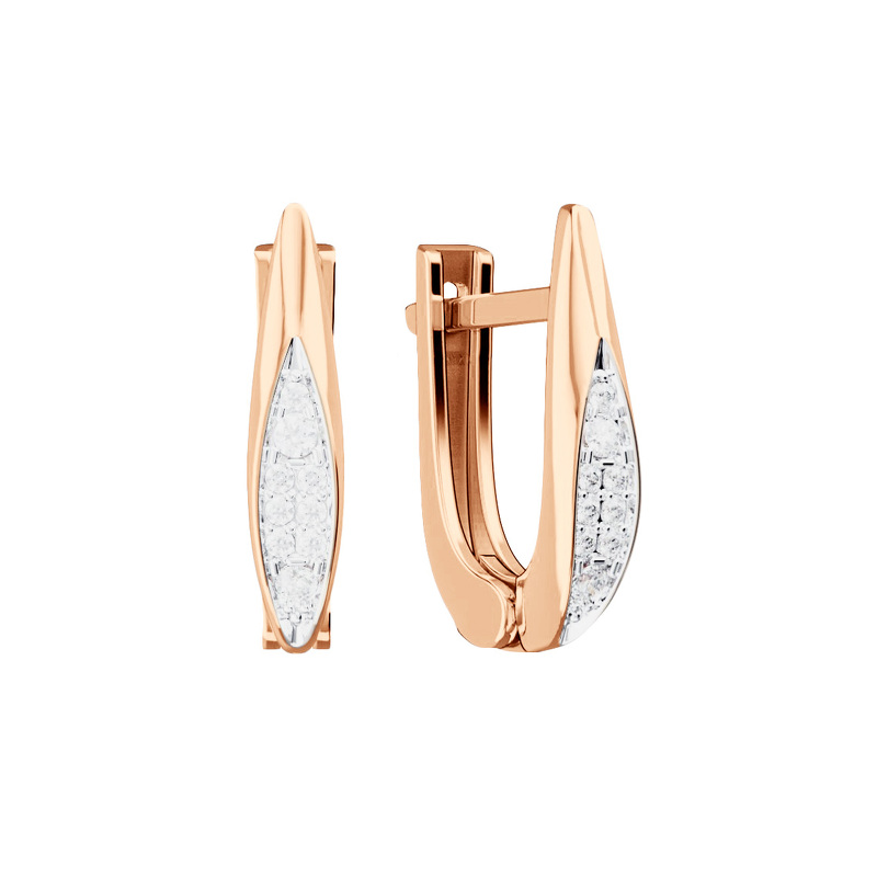 Золотые серьги с фианитами