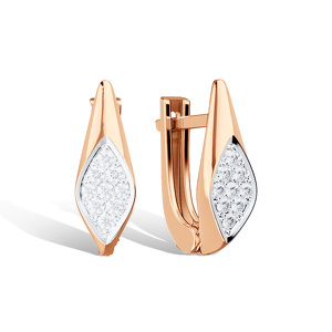 Золотые серьги с фианитами