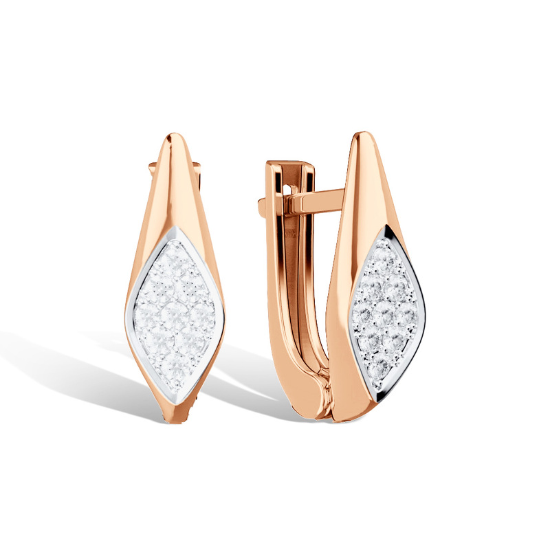 Золотые серьги с фианитами