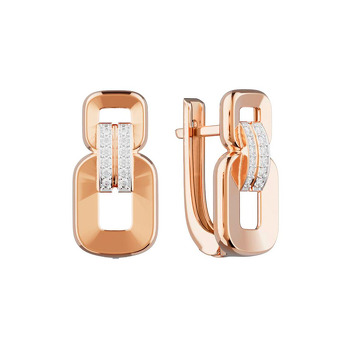 Серьги из золота с фианитами