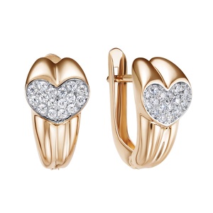 Золотые серьги с фианитами