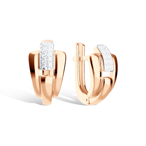 Золотые серьги с фианитом