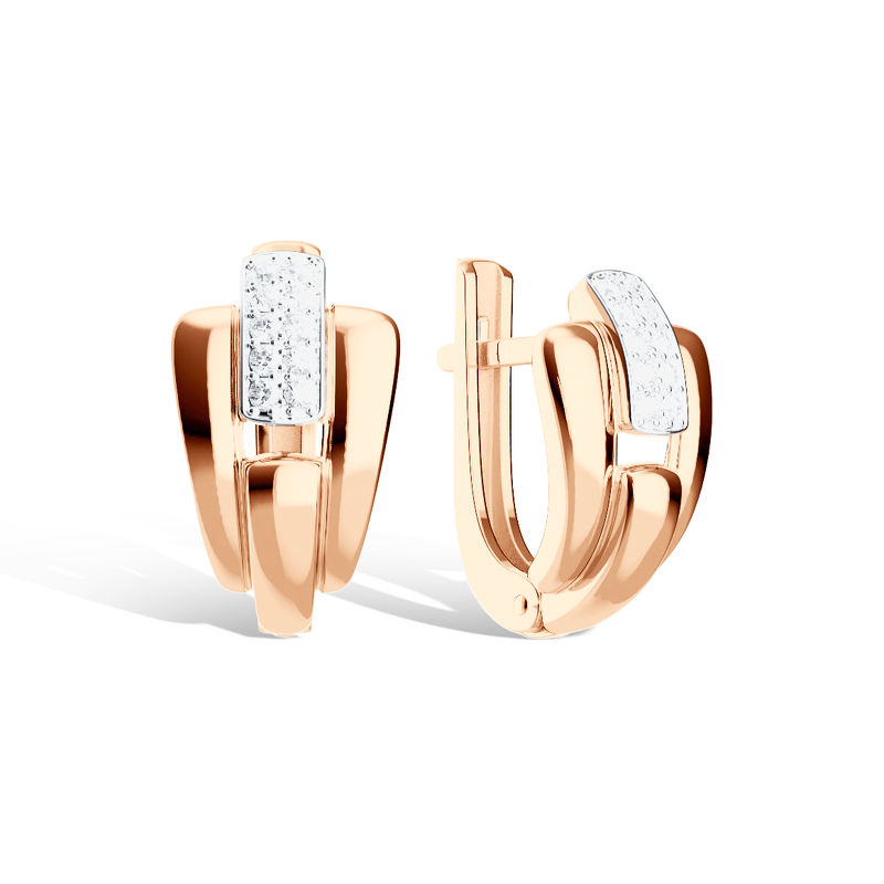 Золотые серьги с фианитами