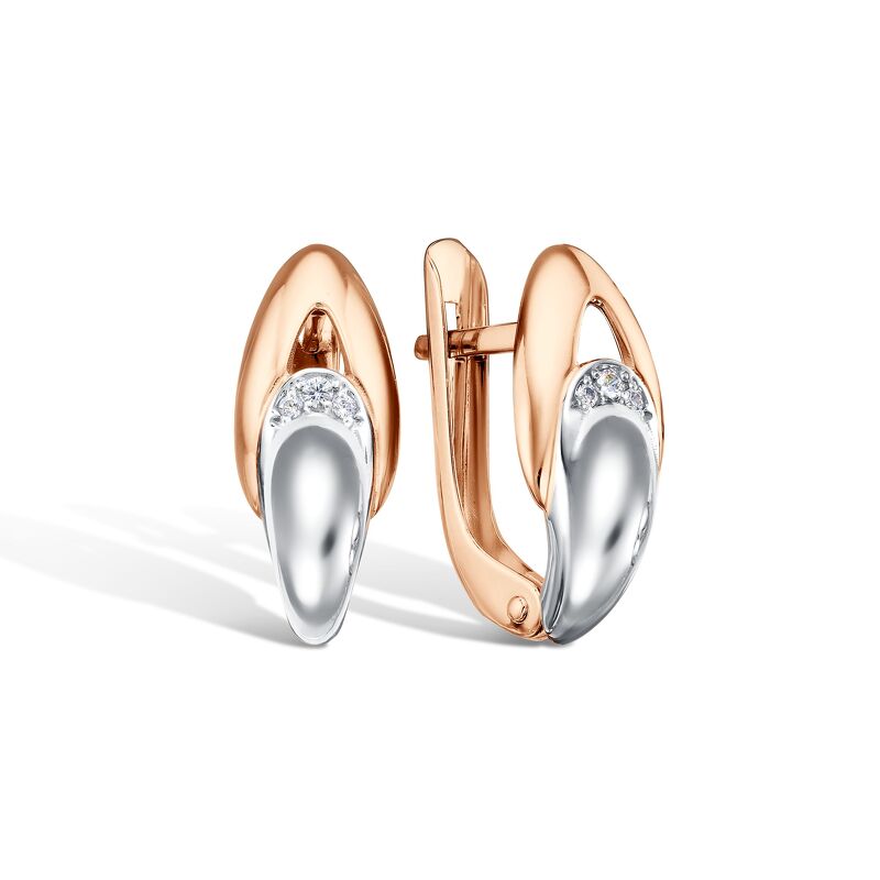 Золотые серьги с фианитами