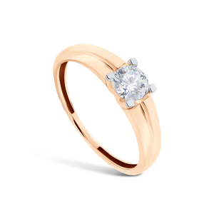 Золотые серьги с фианитом и фианитом