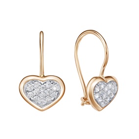 Серьги из золота с фианитами 20-0214