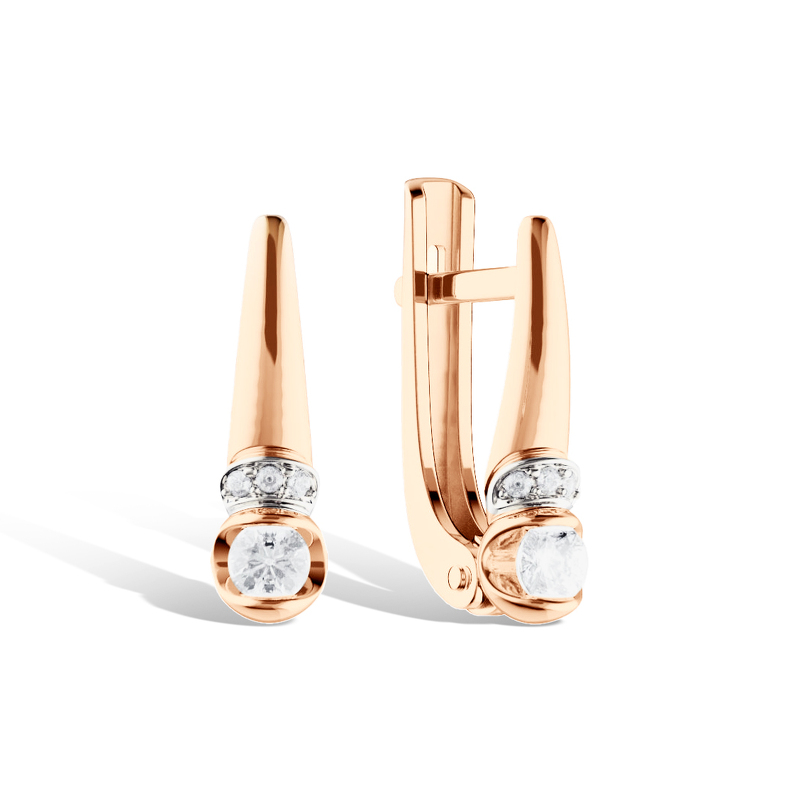 Золотые серьги с фианитами