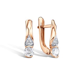 Золотые серьги с фианитами