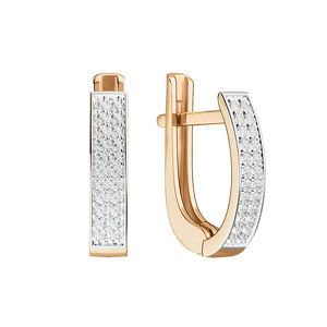 Золотые серьги с фианитами