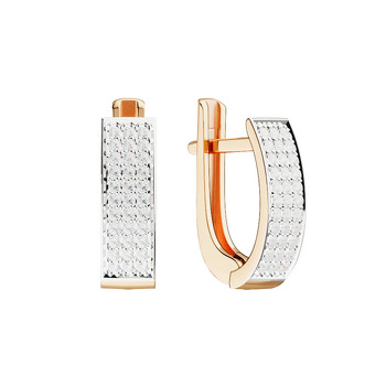 Золотые серьги с фианитами