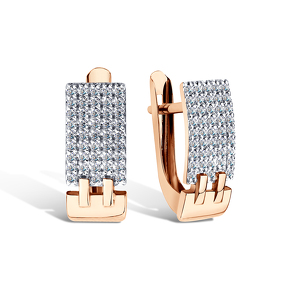 Золотые серьги с фианитами