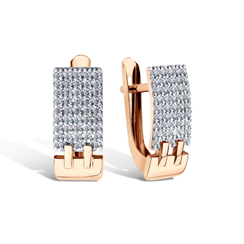 Золотые серьги с фианитами