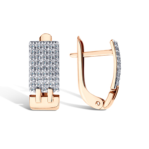 Золотые серьги с фианитами