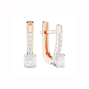 Золотые серьги с фианитами и фианитами