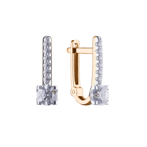 Золотые серьги с фианитами