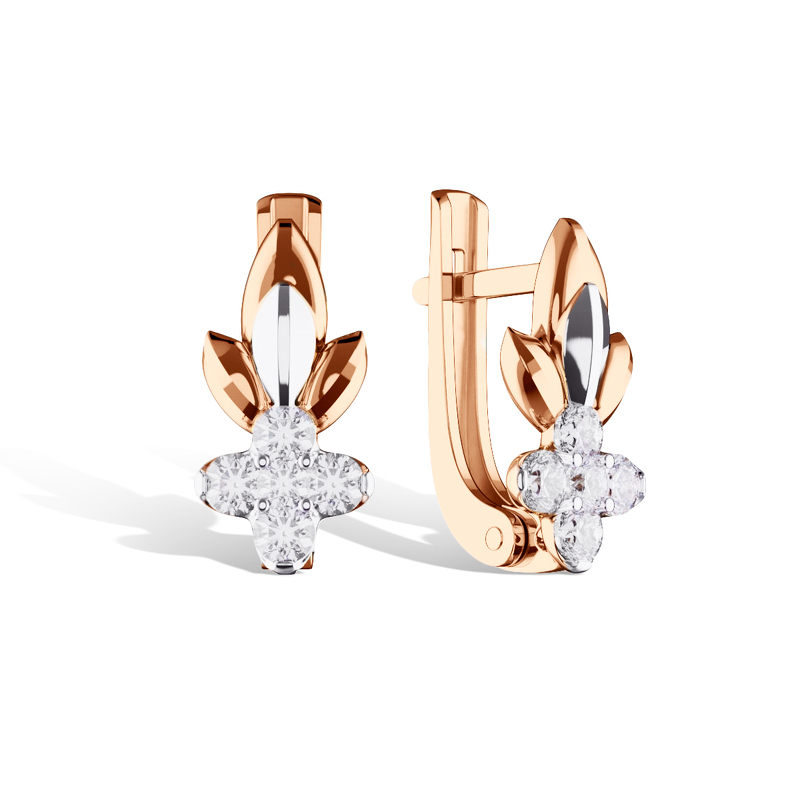 Золотые серьги с фианитами