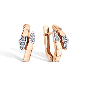 Золотые серьги с фианитами