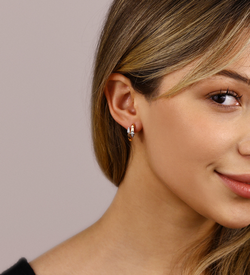 Золотые серьги с фианитами