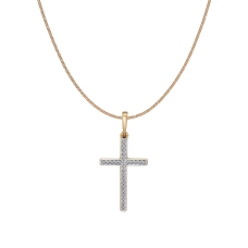 Крест из красного золота с бриллиантами