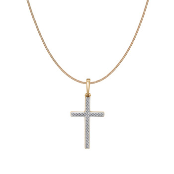 Крест из красного золота с бриллиантами