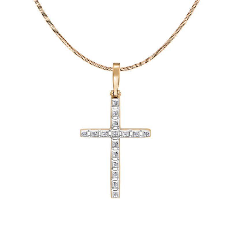 Золотой крест с бриллиантами