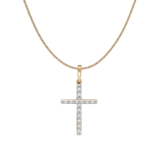 Крест из жёлтого золота с бриллиантами