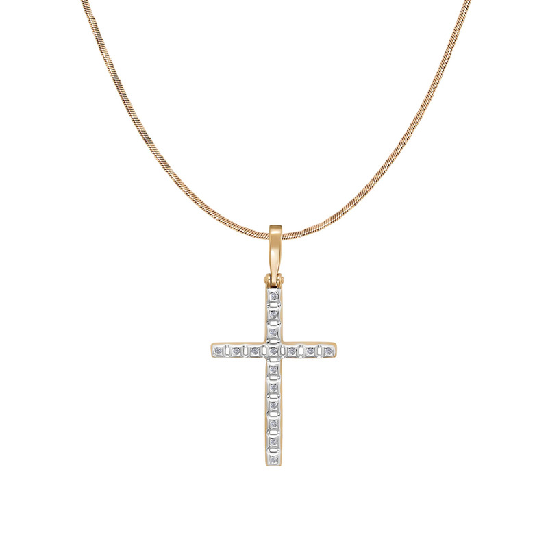 Крест из жёлтого золота с бриллиантами