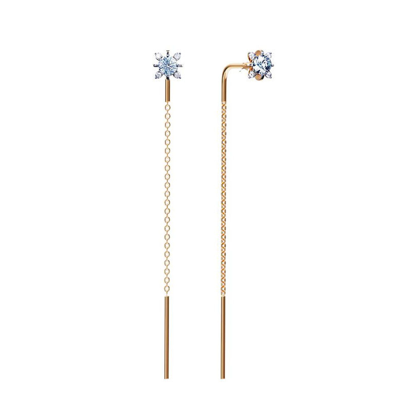 Золотые серьги с фианитами