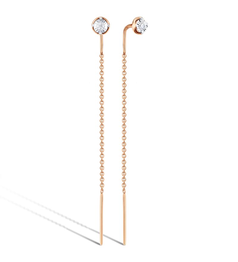 Золотые серьги с фианитом