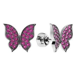 Золотые серьги-пусеты с фианитами