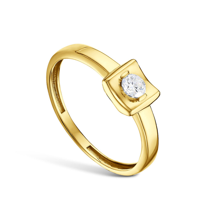 Золотое кольцо с фианитом