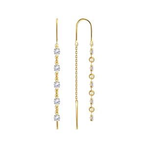 Золотые серьги с фианитами