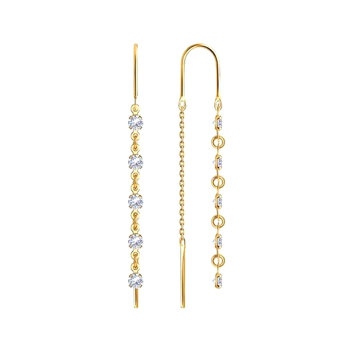 Золотые серьги с фианитами