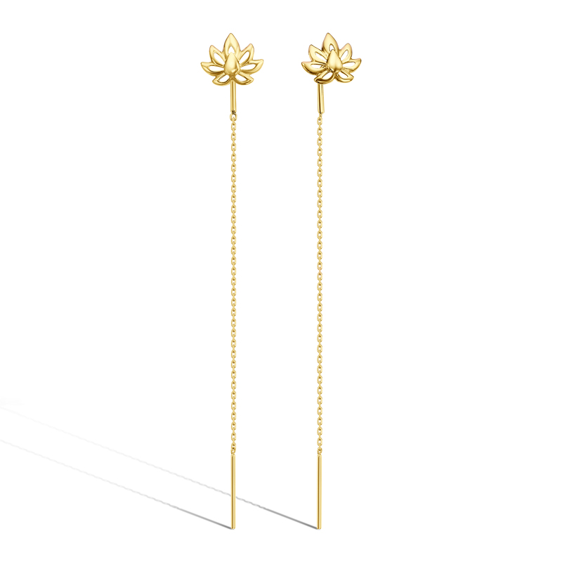 Золотые серьги «Линии света»