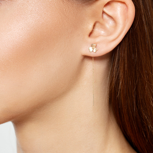 Золотые серьги-продевки «б/к»