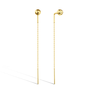 Золотые серьги-продевки «Линии света»