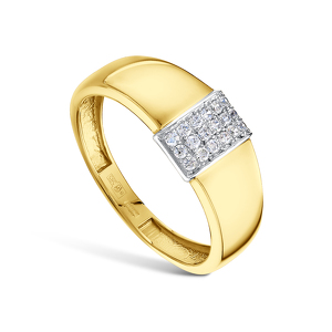 Золотое кольцо с фианитами