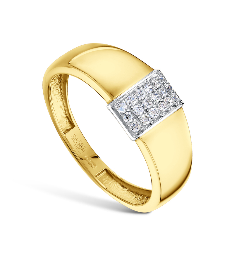 Золотое кольцо с фианитами