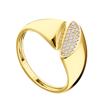 Золотое кольцо с фианитами