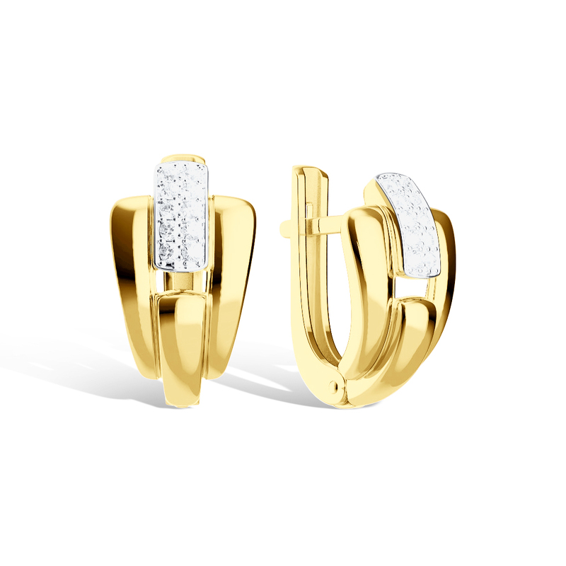 Золотые серьги с фианитами