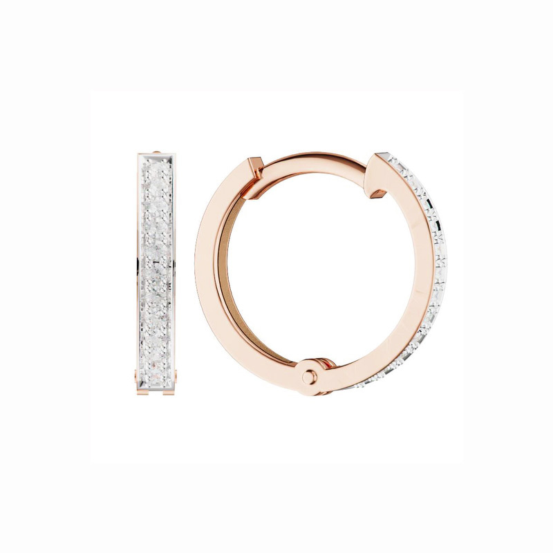 Золотые серьги-конго с фианитами и фианитами