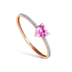 Золотое кольцо с фианитами